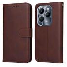 For Infinix Hot 40 / Hot 40 Pro Classic Calf Texture Flip Leather Phone Case(Brown) - 1