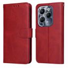 For Infinix Hot 40 / Hot 40 Pro Classic Calf Texture Flip Leather Phone Case(Red) - 1