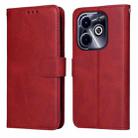 For Infinix Hot 40i Classic Calf Texture Flip Leather Phone Case(Red) - 1