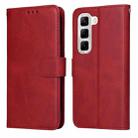 For Infinix Hot 50 4G Classic Calf Texture Flip Leather Phone Case(Red) - 1