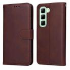 For Infinix Hot 50 5G Classic Calf Texture Flip Leather Phone Case(Brown) - 1