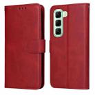 For Infinix Hot 50 5G Classic Calf Texture Flip Leather Phone Case(Red) - 1