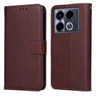 For Infinix Note 40 4G Classic Calf Texture Flip Leather Phone Case(Brown) - 1