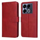 For Infinix Note 40 4G Classic Calf Texture Flip Leather Phone Case(Red) - 1