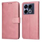 For Infinix Note 40 4G Classic Calf Texture Flip Leather Phone Case(Rose Gold) - 1