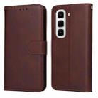 For Infinix Hot 50 Pro+ 4G Classic Calf Texture Flip Leather Phone Case(Brown) - 1