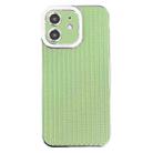 For iPhone 11 Electroplated Silver Edge Grain Texture TPU Phone Case(Green) - 1