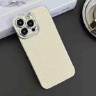 For iPhone 11 Electroplated Silver Edge Grain Texture TPU Phone Case(Beige) - 2