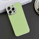 For iPhone 12 Pro Electroplated Silver Edge Grain Texture TPU Phone Case(Green) - 2