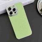 For iPhone 14 Plus Electroplated Silver Edge Grain Texture TPU Phone Case(Green) - 2