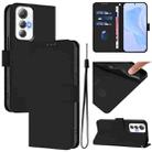 For Cubot Max 5 Skin Feel Solid Color Leather Phone Case with Lanyard(Black) - 1