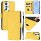 For Cubot Max 5 Skin Feel Solid Color Leather Phone Case with Lanyard(Lemon Yellow) - 1