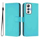 For Cubot Max 5 Skin Feel Solid Color Leather Phone Case with Lanyard(Lake Blue) - 2