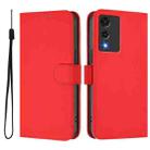 For Cubot A10 Skin Feel Solid Color Leather Phone Case with Lanyard(Red) - 2