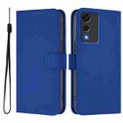 For Cubot A10 Skin Feel Solid Color Leather Phone Case with Lanyard(Dark Blue) - 2