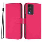 For Cubot A10 Skin Feel Solid Color Leather Phone Case with Lanyard(Rose Red) - 2