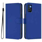 For Cubot P50 Skin Feel Solid Color Leather Phone Case with Lanyard(Dark Blue) - 2