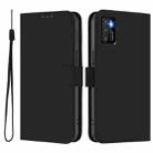 For Cubot P50 Skin Feel Solid Color Leather Phone Case with Lanyard(Black) - 2