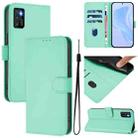 For Cubot P50 Skin Feel Solid Color Leather Phone Case with Lanyard(Mint Green) - 1