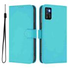 For Cubot P50 Skin Feel Solid Color Leather Phone Case with Lanyard(Lake Blue) - 2