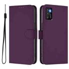 For Cubot P50 Skin Feel Solid Color Leather Phone Case with Lanyard(Violet) - 2