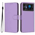 For Cubot A20 Skin Feel Solid Color Leather Phone Case with Lanyard(Lavender Purple) - 2