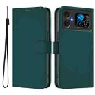 For Cubot A20 Skin Feel Solid Color Leather Phone Case with Lanyard(Dark Green) - 2