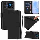 For Cubot A20 Skin Feel Solid Color Leather Phone Case with Lanyard(Black) - 1