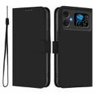 For Cubot A20 Skin Feel Solid Color Leather Phone Case with Lanyard(Black) - 2