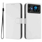 For Cubot A20 Skin Feel Solid Color Leather Phone Case with Lanyard(White) - 2