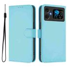 For Cubot A20 Skin Feel Solid Color Leather Phone Case with Lanyard(Sky Blue) - 2