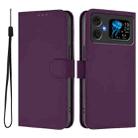 For Cubot A20 Skin Feel Solid Color Leather Phone Case with Lanyard(Violet) - 2