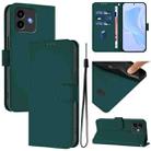 For Cubot Note 40 Skin Feel Solid Color Leather Phone Case with Lanyard(Dark Green) - 1