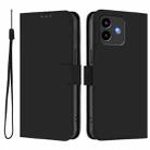 For Cubot Note 40 Skin Feel Solid Color Leather Phone Case with Lanyard(Black) - 2