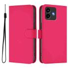 For Cubot Note 40 Skin Feel Solid Color Leather Phone Case with Lanyard(Rose Red) - 2