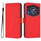 For Cubot A30 Skin Feel Solid Color Leather Phone Case with Lanyard(Red) - 2