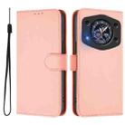 For Cubot A30 Skin Feel Solid Color Leather Phone Case with Lanyard(Pink) - 2