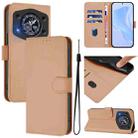 For Cubot A30 Skin Feel Solid Color Leather Phone Case with Lanyard(Nude) - 1