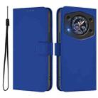 For Cubot A30 Skin Feel Solid Color Leather Phone Case with Lanyard(Dark Blue) - 2