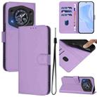 For Cubot A30 Skin Feel Solid Color Leather Phone Case with Lanyard(Lavender Purple) - 1