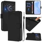 For Cubot A30 Skin Feel Solid Color Leather Phone Case with Lanyard(Black) - 1