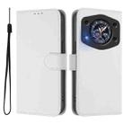 For Cubot A30 Skin Feel Solid Color Leather Phone Case with Lanyard(White) - 2
