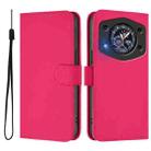 For Cubot A30 Skin Feel Solid Color Leather Phone Case with Lanyard(Rose Red) - 2
