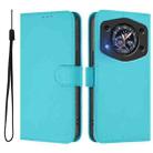 For Cubot A30 Skin Feel Solid Color Leather Phone Case with Lanyard(Lake Blue) - 2