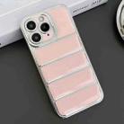 For iPhone 11 Pro Max Electroplated Silver Edge Eiderdown TPU Phone Case(Pink) - 1