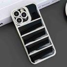 For iPhone 11 Pro Max Electroplated Silver Edge Eiderdown TPU Phone Case(Black) - 1
