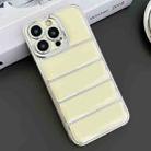 For iPhone 12 Pro Electroplated Silver Edge Eiderdown TPU Phone Case(Yellow) - 1