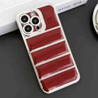 For iPhone 12 Pro Electroplated Silver Edge Eiderdown TPU Phone Case(Red) - 1