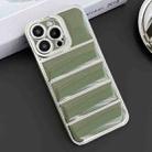 For iPhone 12 Pro Max Electroplated Silver Edge Eiderdown TPU Phone Case(Green) - 1