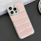For iPhone 12 Pro Max Electroplated Silver Edge Eiderdown TPU Phone Case(Pink) - 1